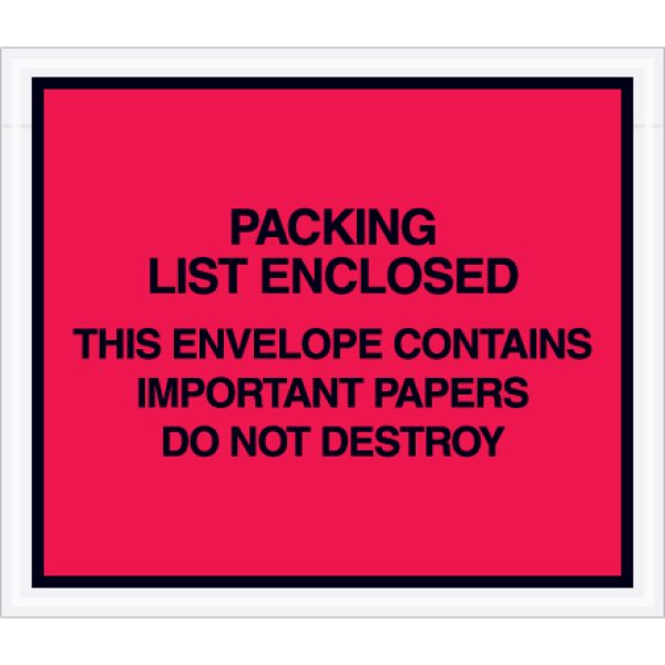 7" x 6" Red "Important Papers Enclosed" Envelopes