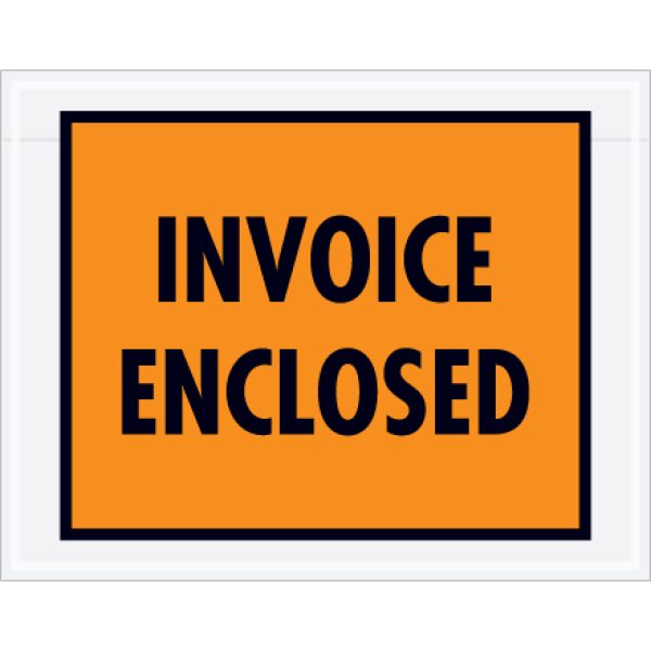 7" x 5 1/2" Orange "Invoice Enclosed" Envelopes