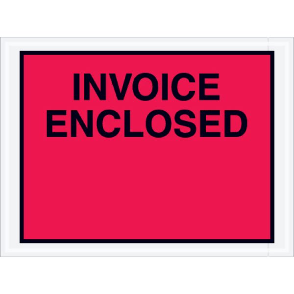 4 1/2" x 6" Red "Invoice Enclosed" Envelopes