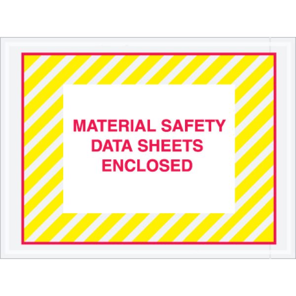4 1/2 x 6" "Safety Data Sheets Enclosed" SDS Envelopes