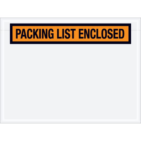 4 1/2" x 6" Orange "Packing List Enclosed" Envelopes