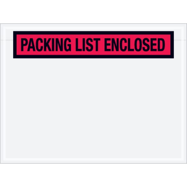 4 1/2" x 6" Red "Packing List Enclosed" Envelopes