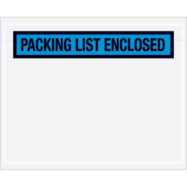 4 1/2" x 5 1/2" Blue "Packing List Enclosed" Envelopes