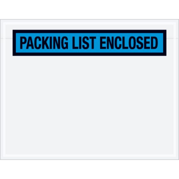7" x 5 1/2" Blue "Packing List Enclosed" Envelopes