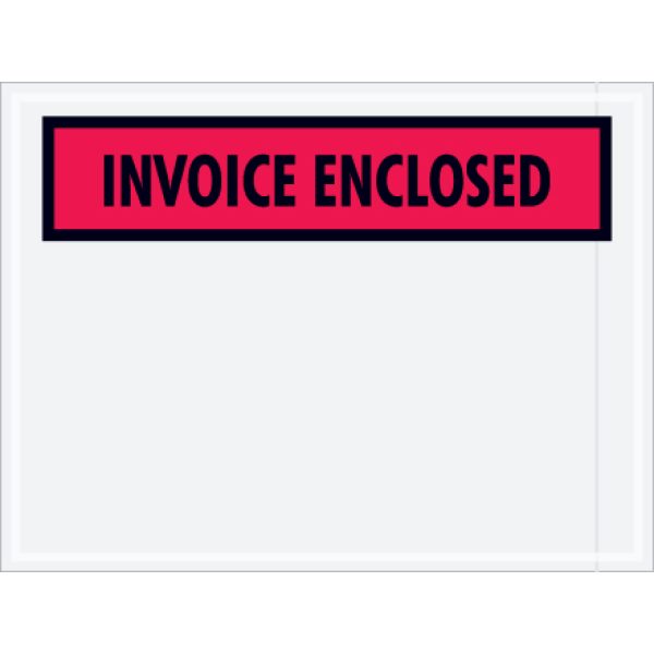 4 1/2" x 6" Red "Invoice Enclosed" Envelopes
