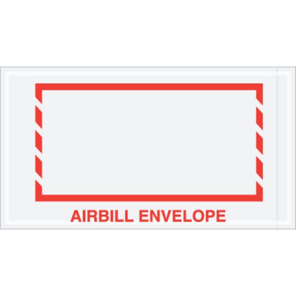 5 1/2" x 10" Red Border "Airbill Envelope" Document Envelopes