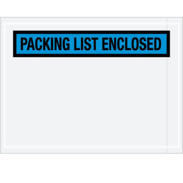 4 1/2" x 6" Blue "Packing List Enclosed" Envelopes