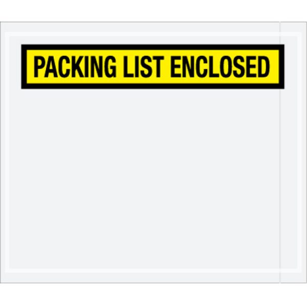7" x 6" Yellow "Packing List Enclosed" Envelopes