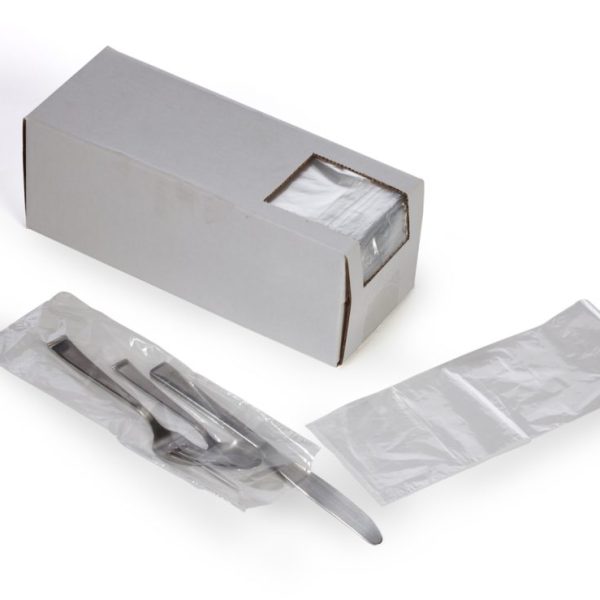 3.75" x 10" x 0.6 mil Silverware Bags in Dispenser Box