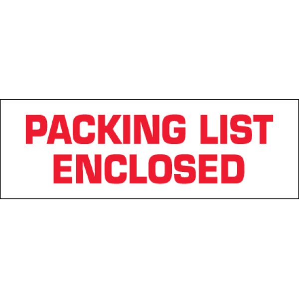 2" x 55 yds. - "Packing List Enclosed" Printed Tape