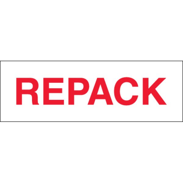 2" x 110 yds. - "Repack" (18 Pack) Pre-Printed Carton Sealing Tape