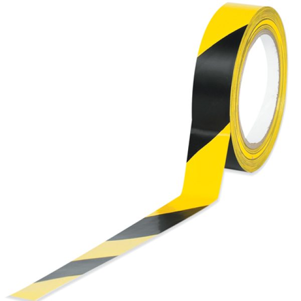 1" x 36 yds. Black/Yellow (3 Pack) Striped Vinyl Safety Tape