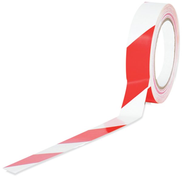 1" x 36 yds. Red/White (3 Pack) Striped Vinyl Safety Tape