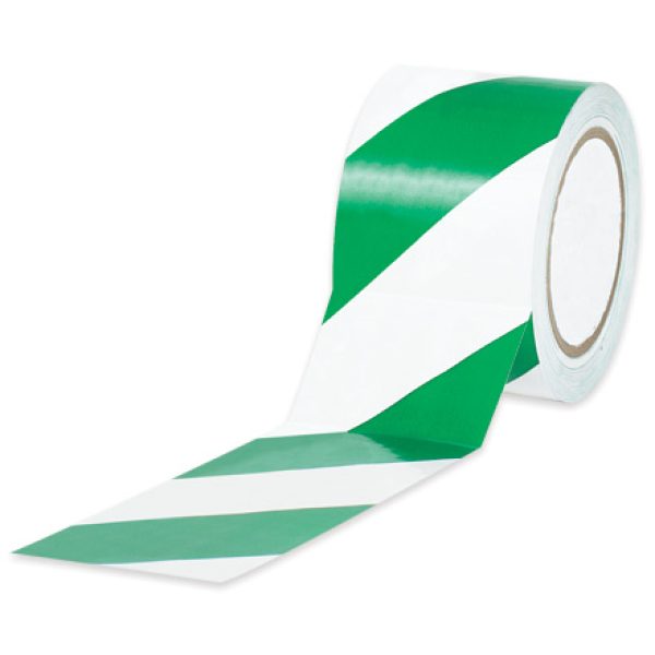 3" x 36 yds. Green/White (3 Pack) Striped Vinyl Safety Tape