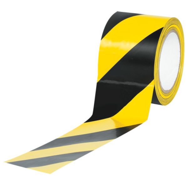 3" x 36 yds. Black/Yellow Striped Vinyl Safety Tape
