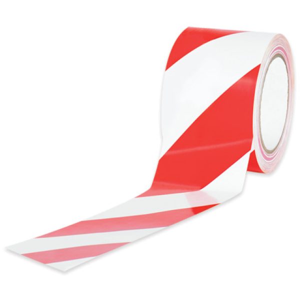 3" x 36 yds. Red/White Striped Vinyl Safety Tape