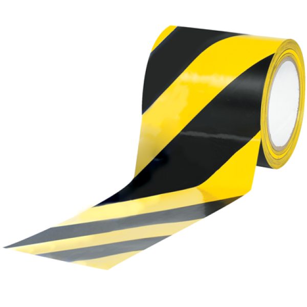 4" x 36 yds. Black/Yellow (3 Pack) Striped Vinyl Safety Tape
