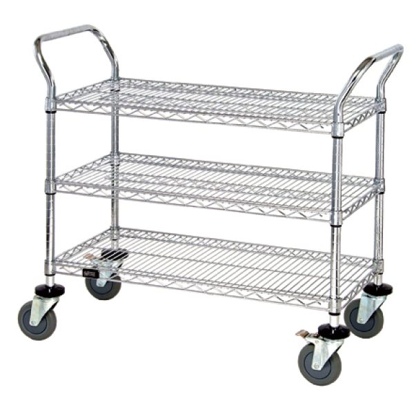 36" x 18" x 38" - 3 Shelf Heavy-Duty Wire Cart