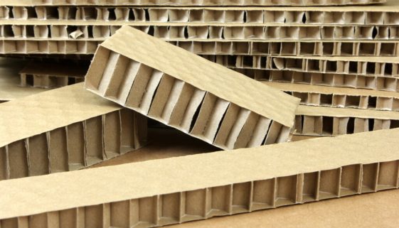 honeycomb-corrugated stacked pieces in various sizes.