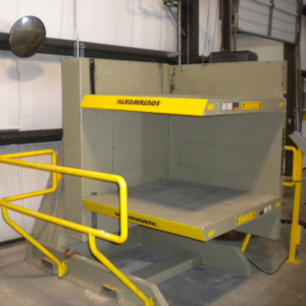 The clamp pressure is adjustable on Southworth's Pallet Inverter / Rotator