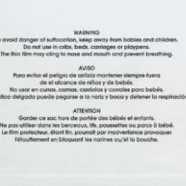 9'' x 12'' 2 Mil Suffocation Warning Poly Bag